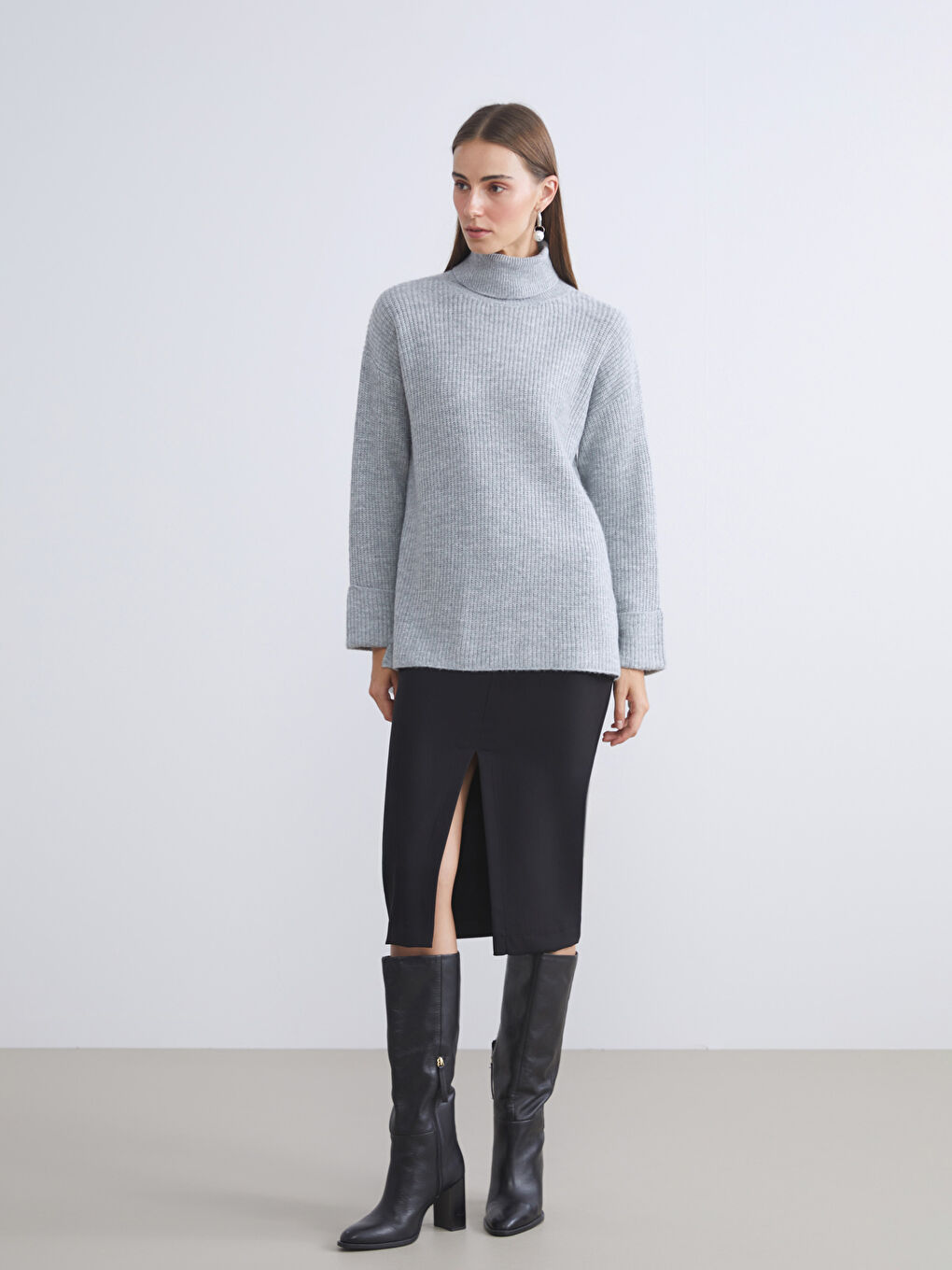 Turtleneck Women's Knitwear Sweater-1