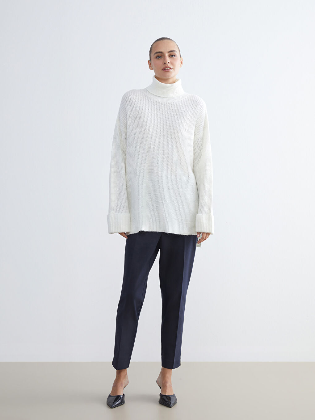 Turtleneck Women's Knitwear Sweater-1