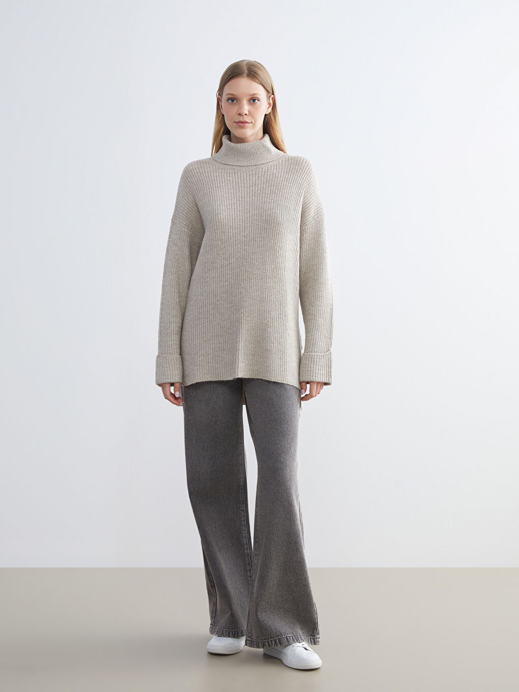 Turtleneck Women's Knitwear Sweater-1