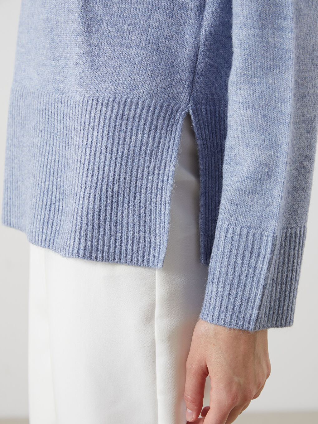 Crew Neck Patterned Women's Knitwear Sweater-2