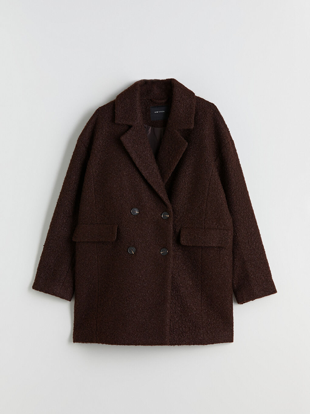 Жінка КОРИЧНЕВИЙ Пальто зі змішаної вовни-5