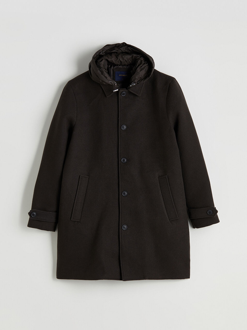 Ерлерге арналған стандартты өрнексіз каше пальто-5