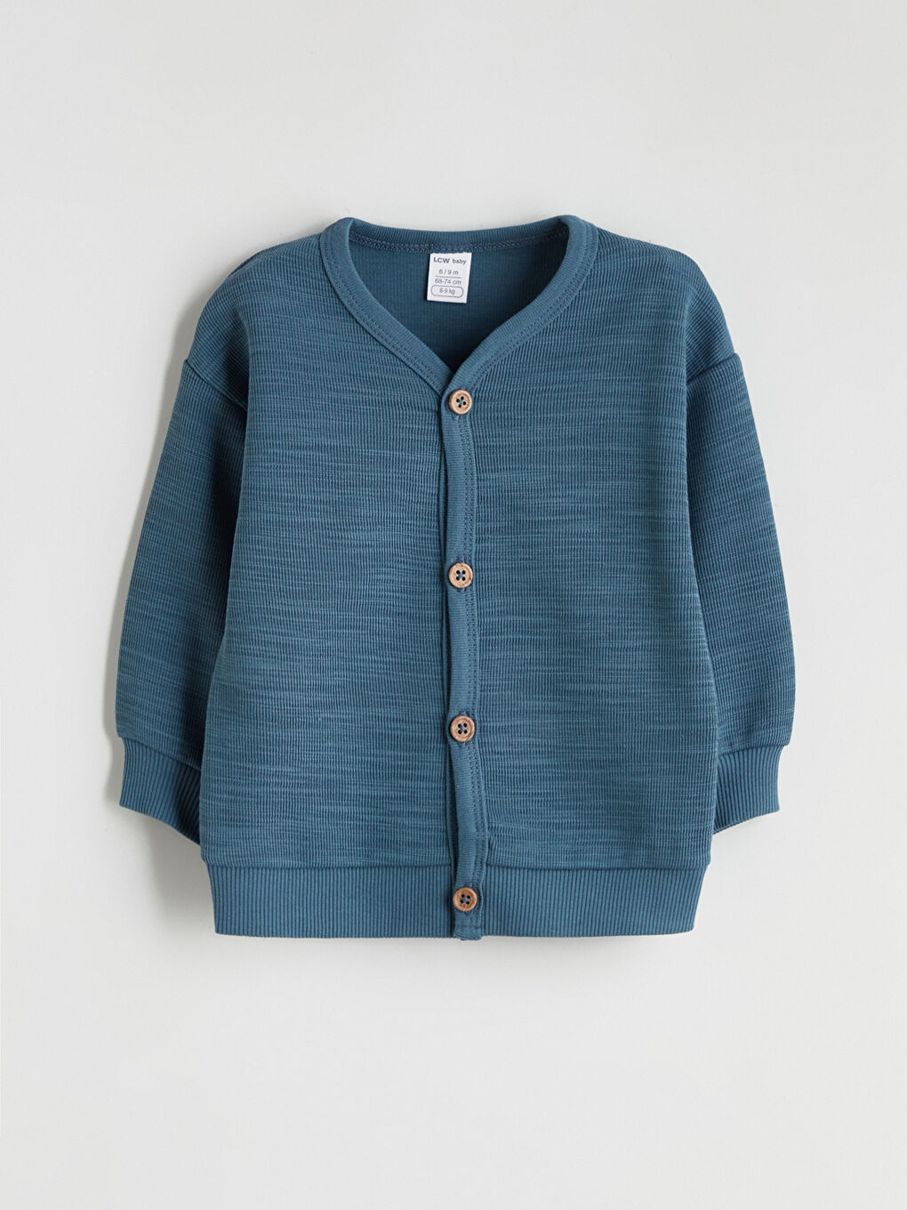 Petrol Basic Düğme Kapamalı Erkek Bebek Hırka