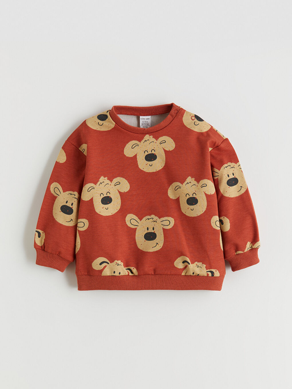 Turuncu Bisiklet Yaka Erkek Bebek Sweatshirt ve Eşofman Alt 2'li-3