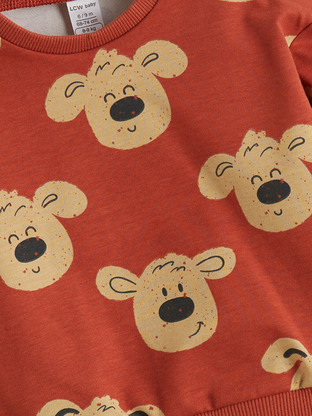 Turuncu Bisiklet Yaka Erkek Bebek Sweatshirt ve Eşofman Alt 2'li-5