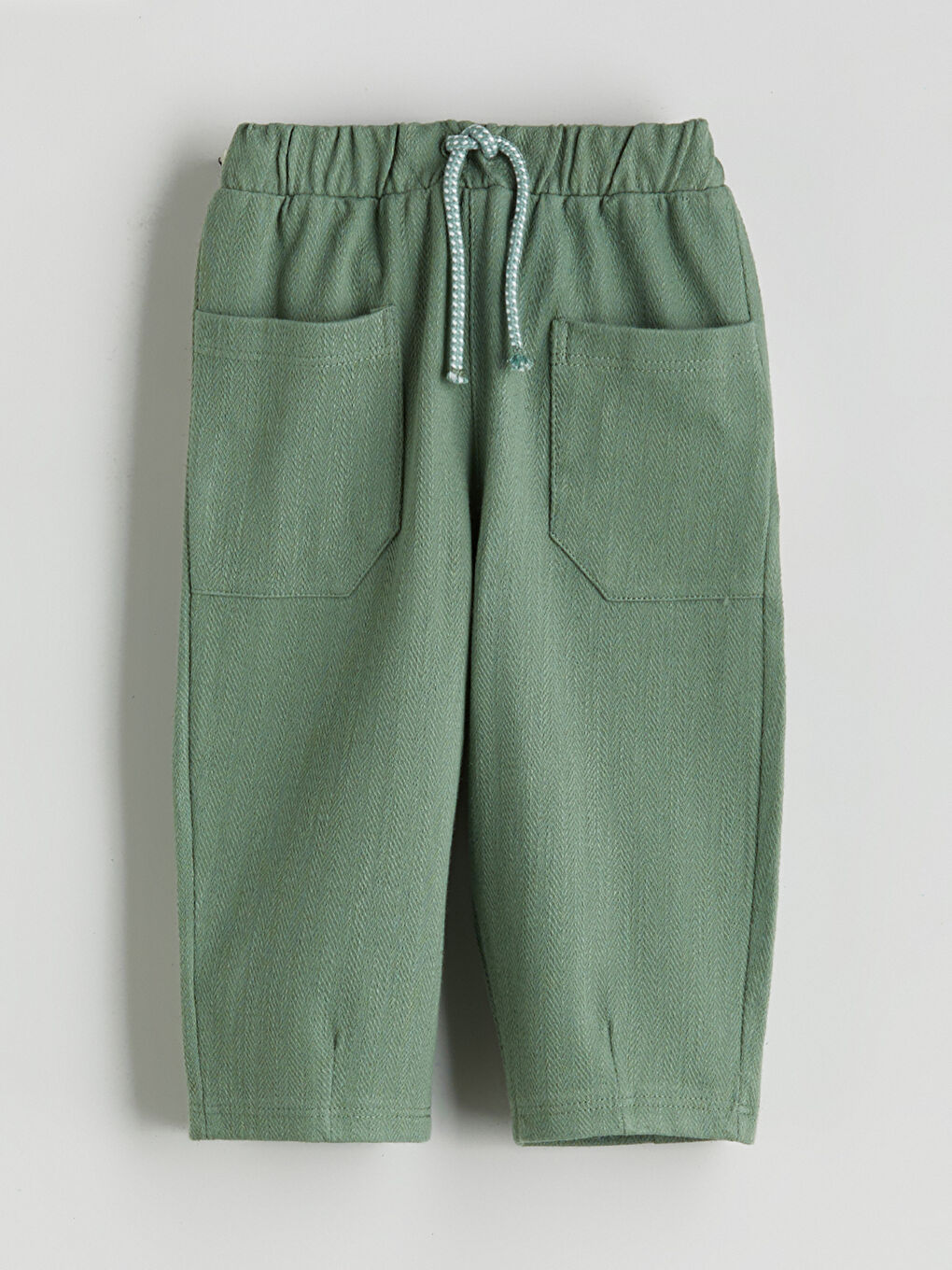Yeşil Beli Lastikli Basic Erkek Bebek Kargo Pantolon