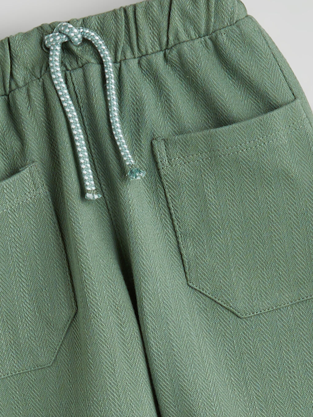 Yeşil Beli Lastikli Basic Erkek Bebek Kargo Pantolon-1