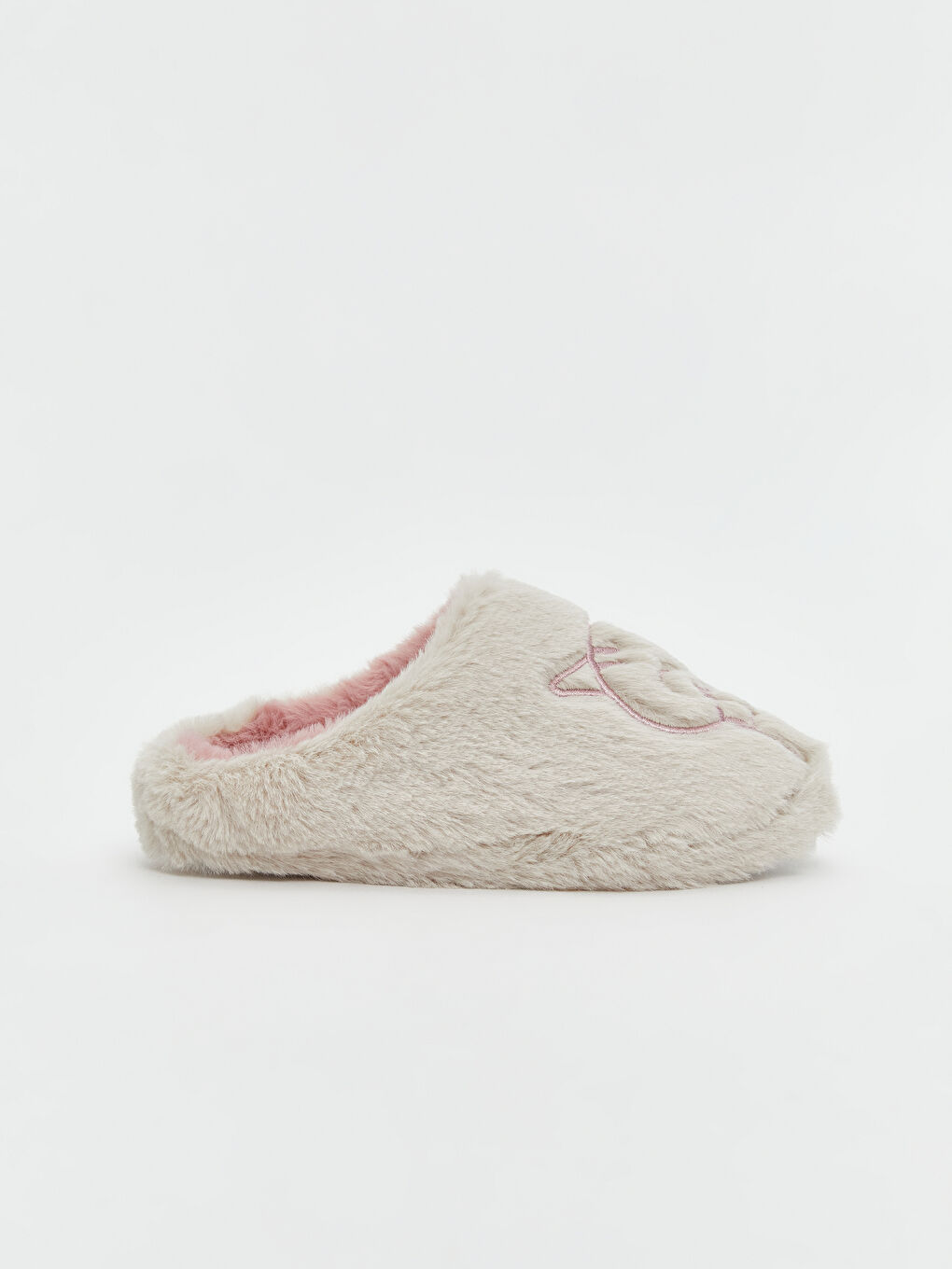 Animal Embroidered Girls' Plush Home Slippers-1
