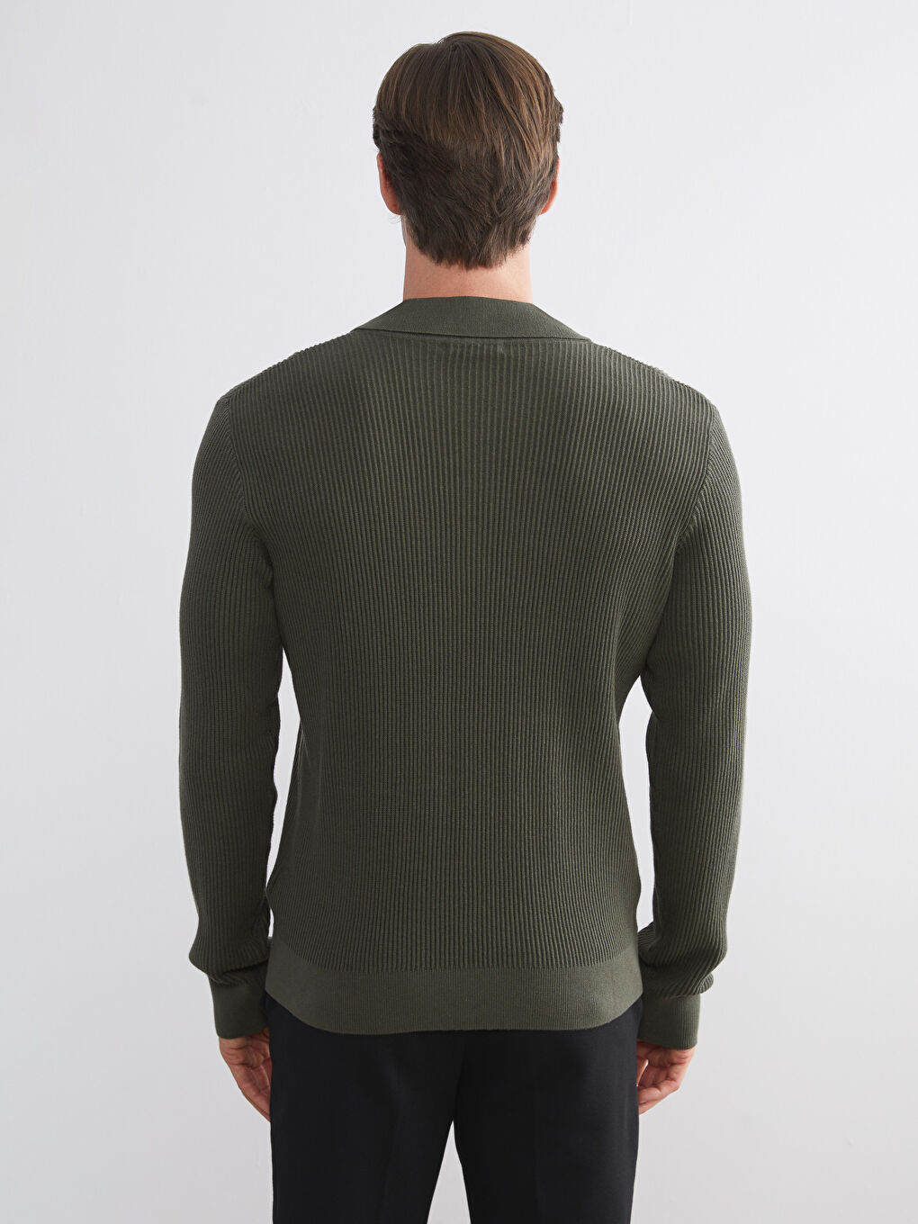 Polo Neck Men's Knitwear Sweater-3