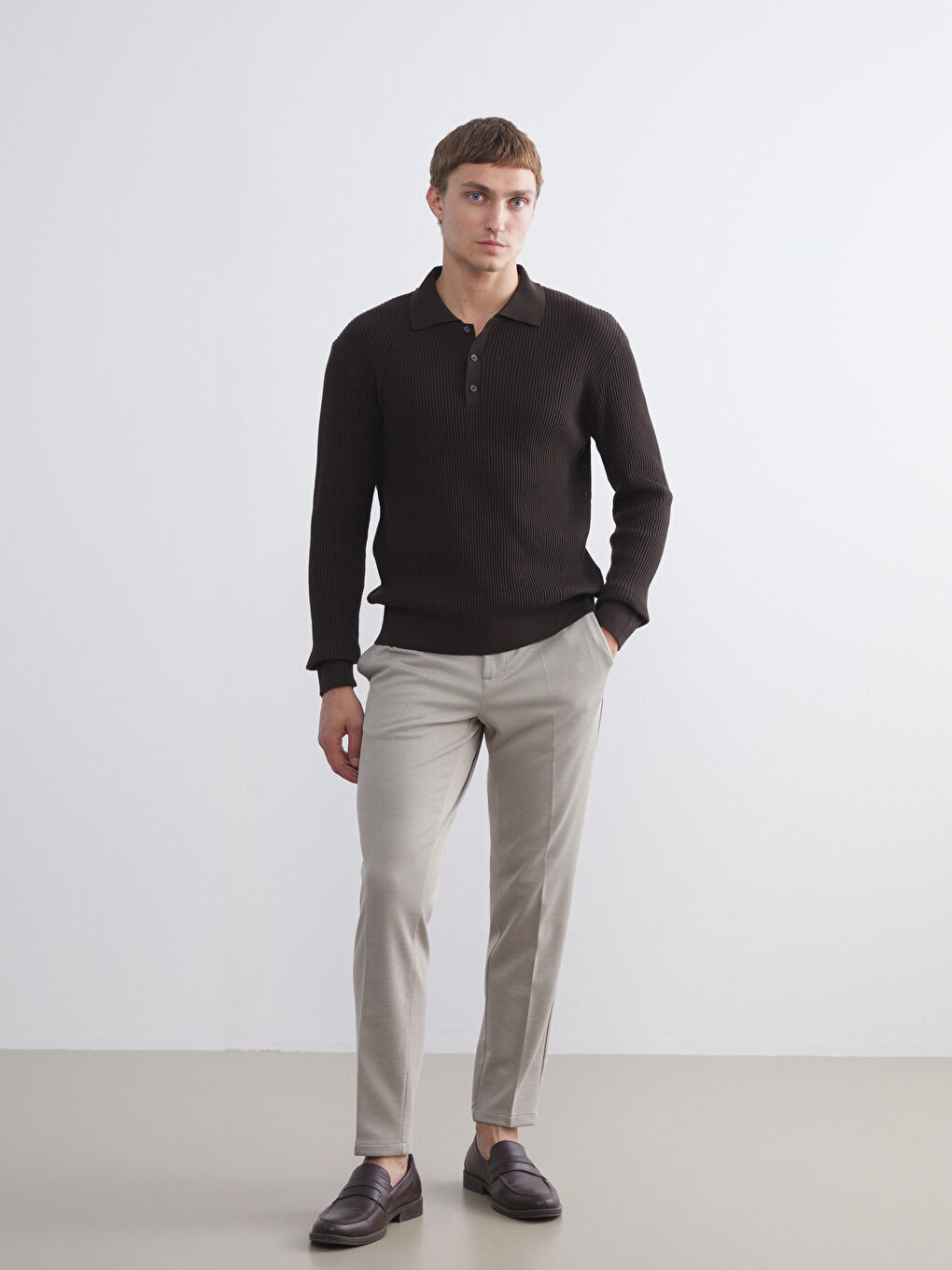 Polo Neck Men's Knitwear Sweater-1