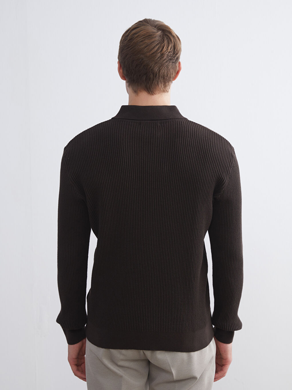 Polo Neck Men's Knitwear Sweater-3