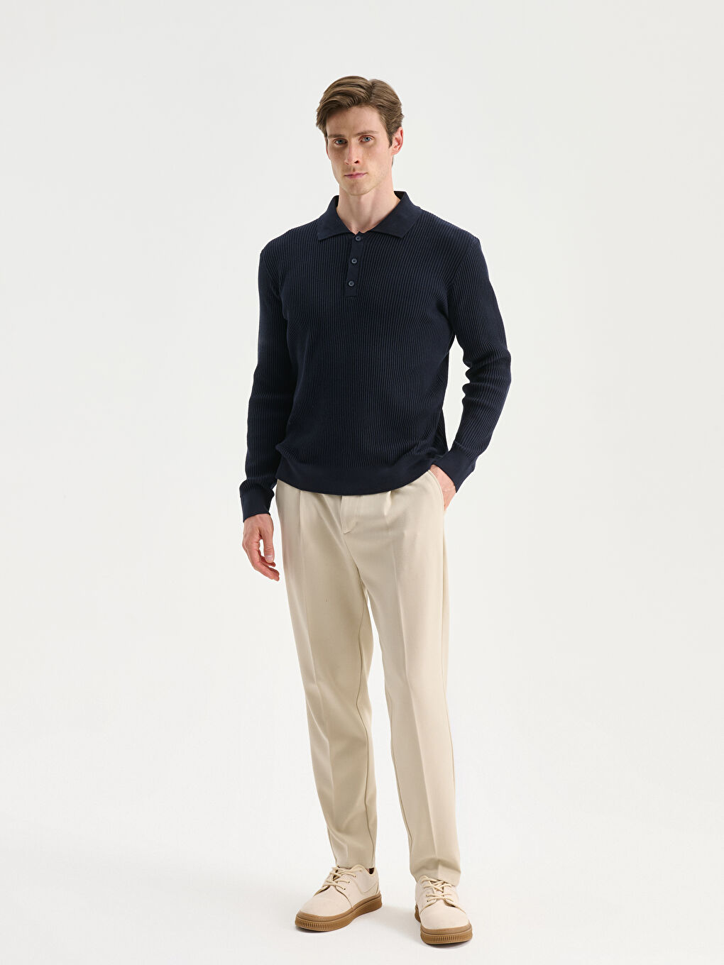 Polo Neck Men's Knitwear Sweater-1