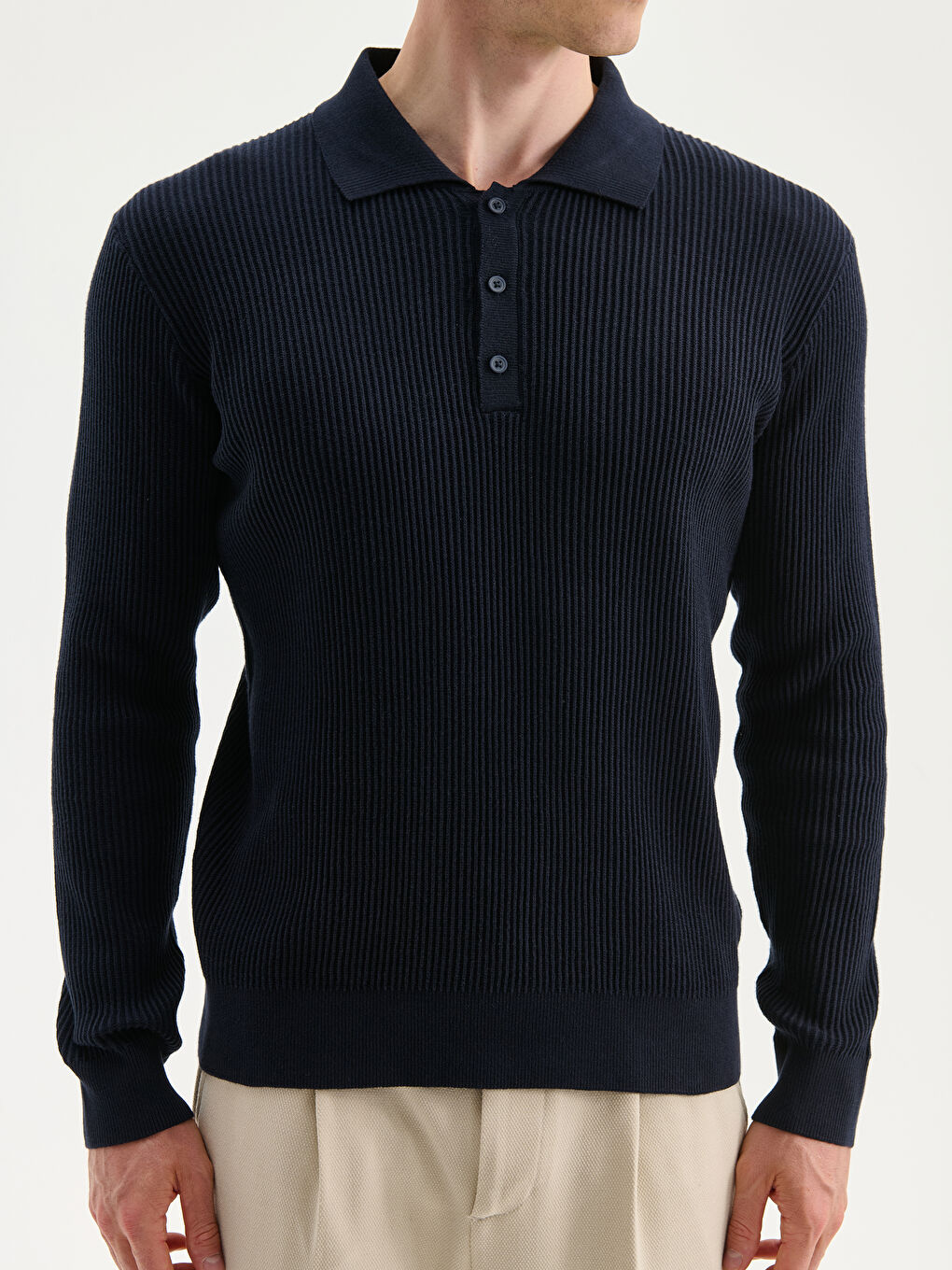 Polo Neck Men's Knitwear Sweater-2