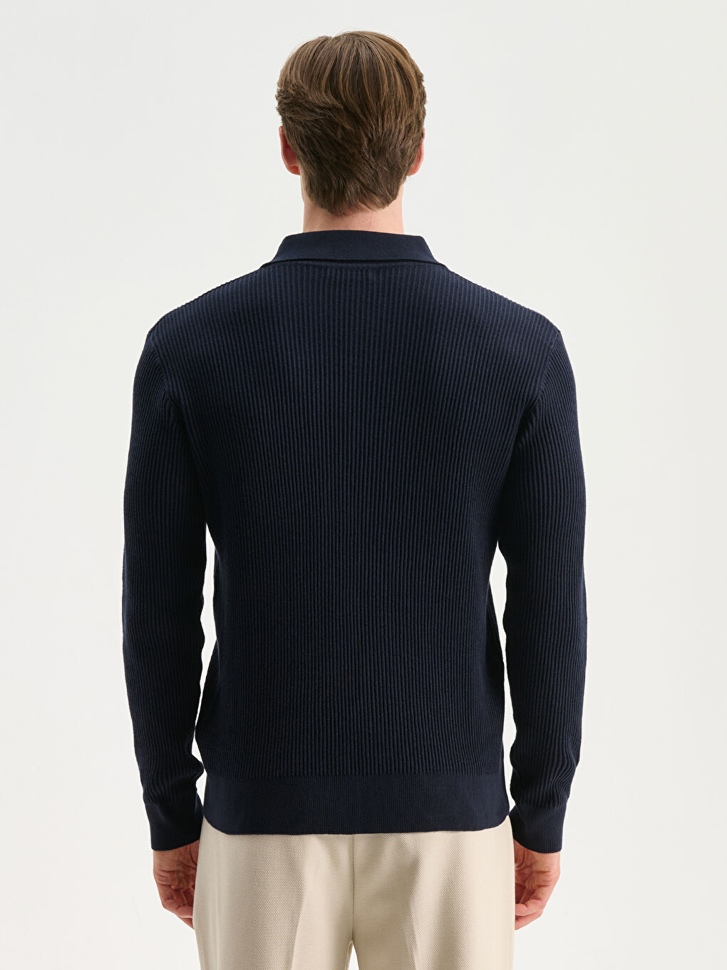 Polo Neck Men's Knitwear Sweater-3