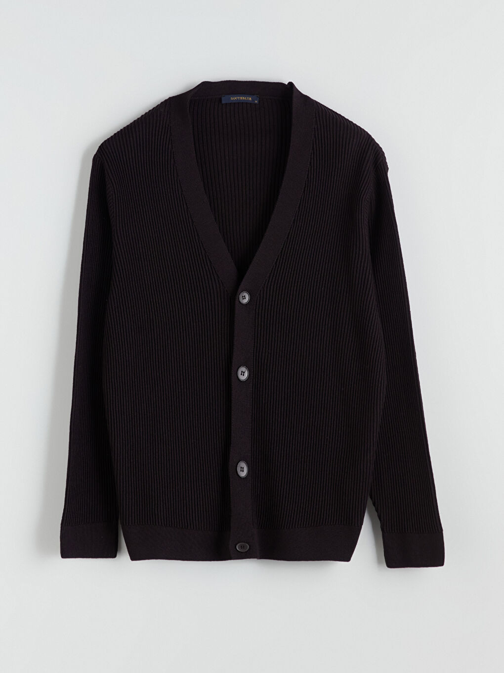 Kahverengi Standart Kalıp V Yaka Erkek Triko Hırka-4