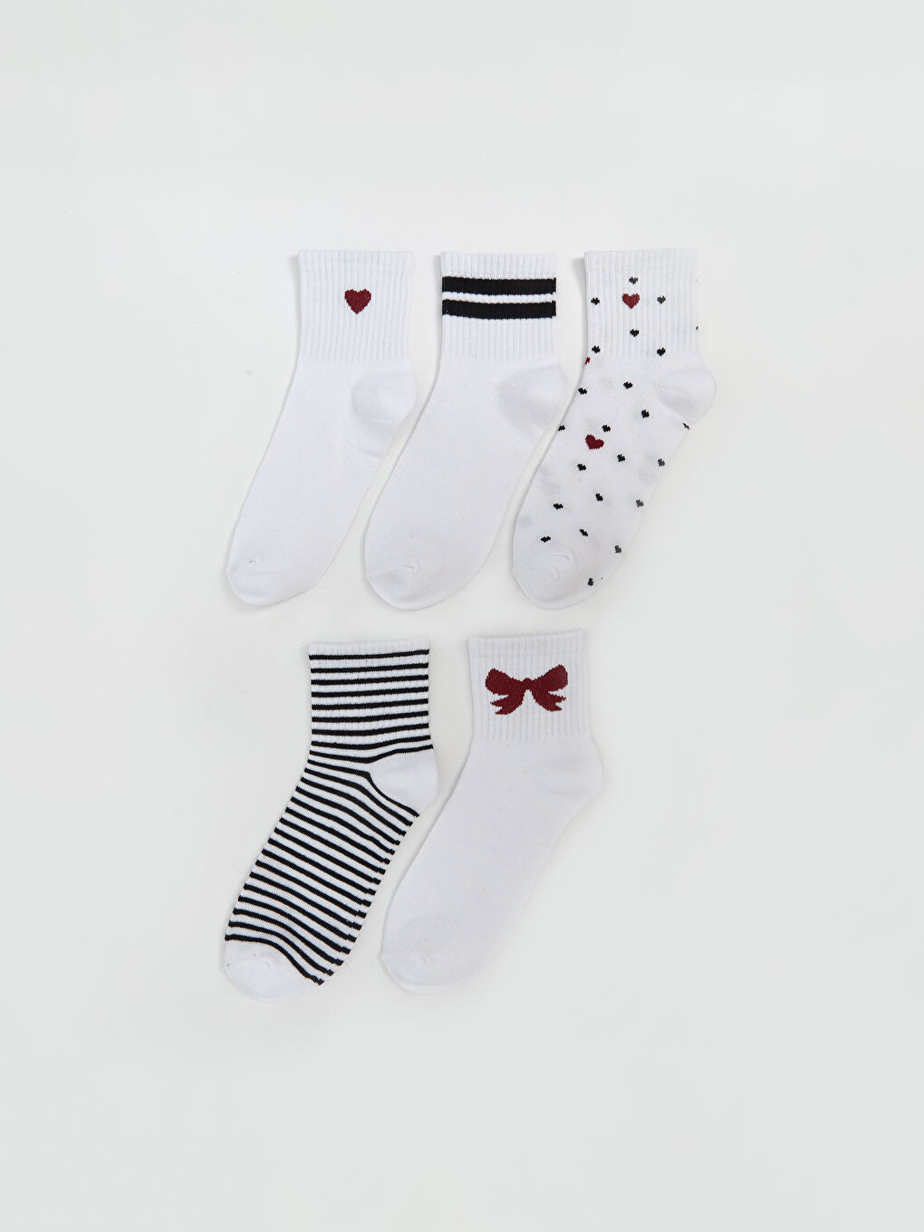 LCW DREAM Printed Women's Ankle Socks 5 Pack -W5BC85Z8-FDU