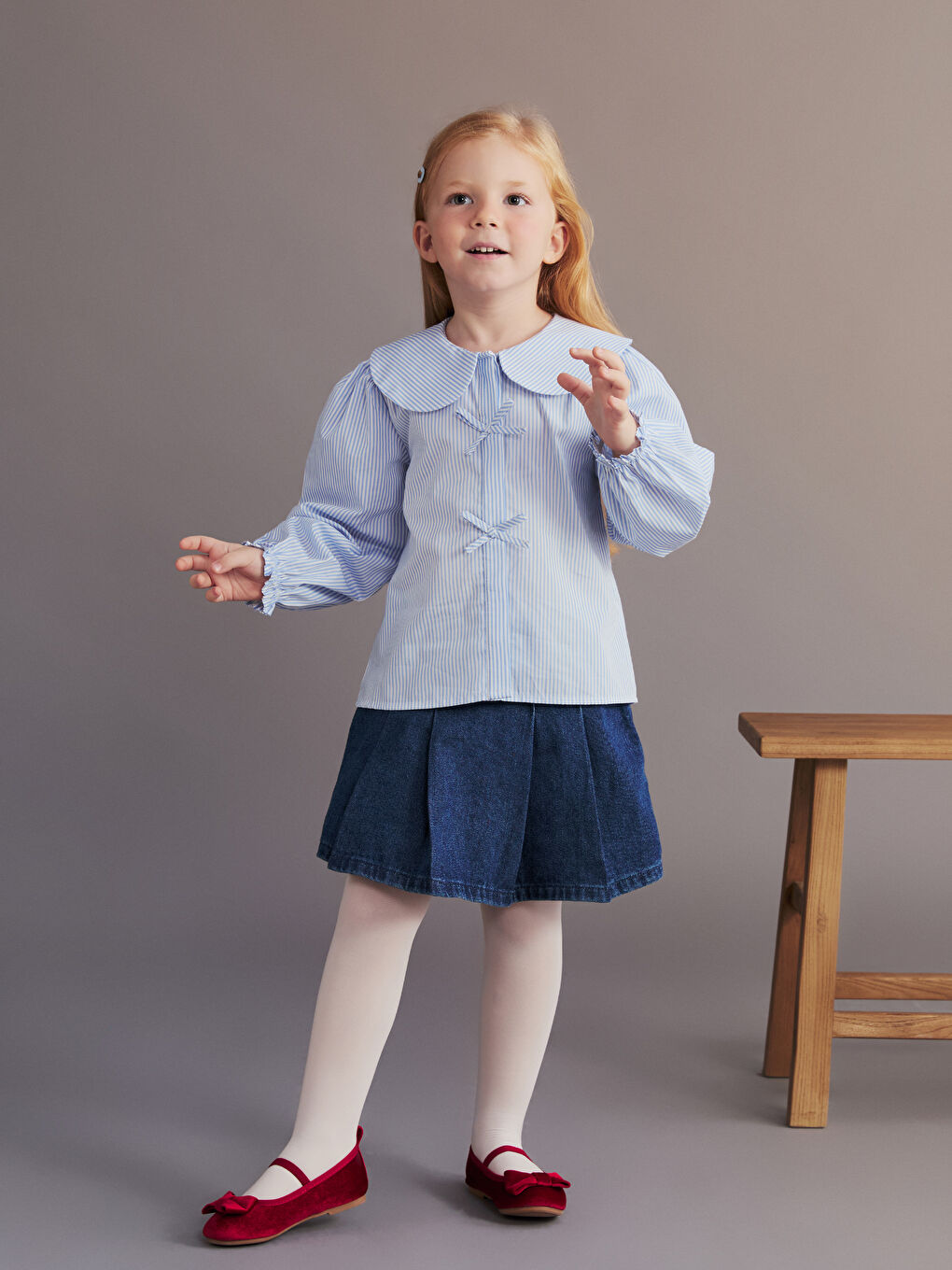 قميص أزرق فاتح بنت-1