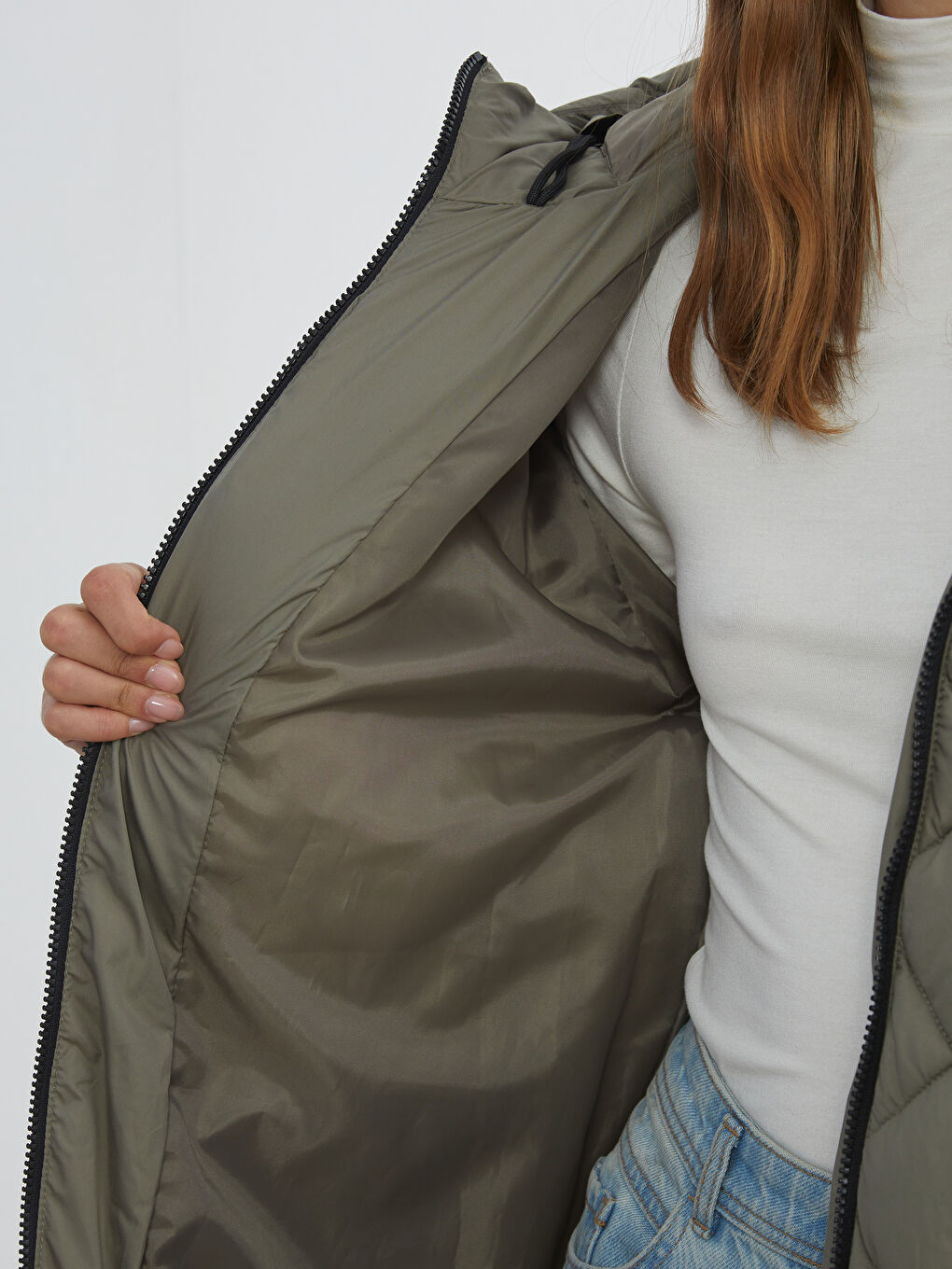 Hooded Quilted Women's Puffer Coat-3
