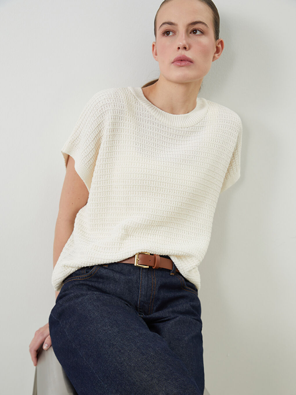 Crew Neck Women's Knitwear Sweater
