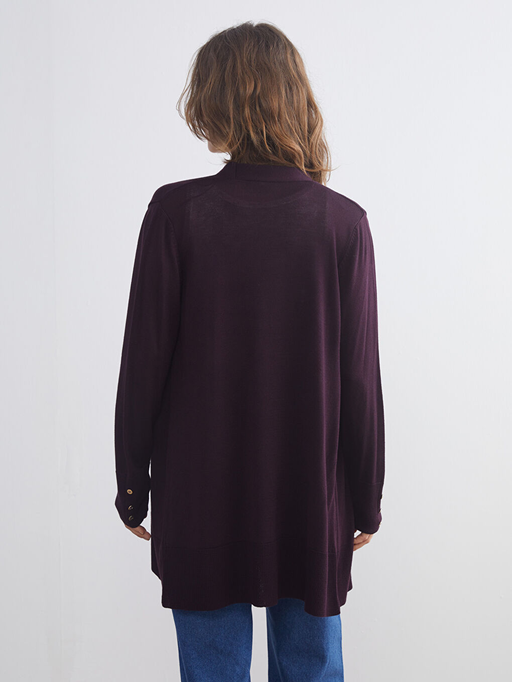 Bordo Şal Yaka Kadın Triko Hırka-4