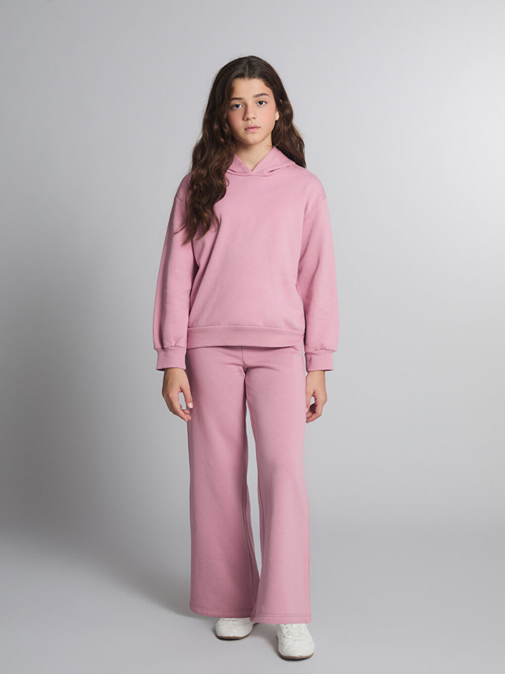 Lila Kapüşonlu Kız Çocuk Eşofman Takım-1