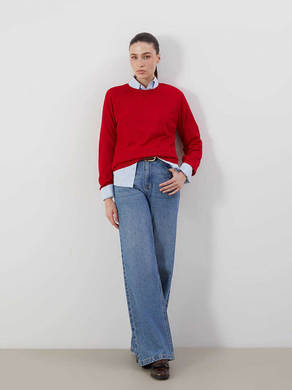 Crew Neck Floral Women's Knitwear Sweater-3