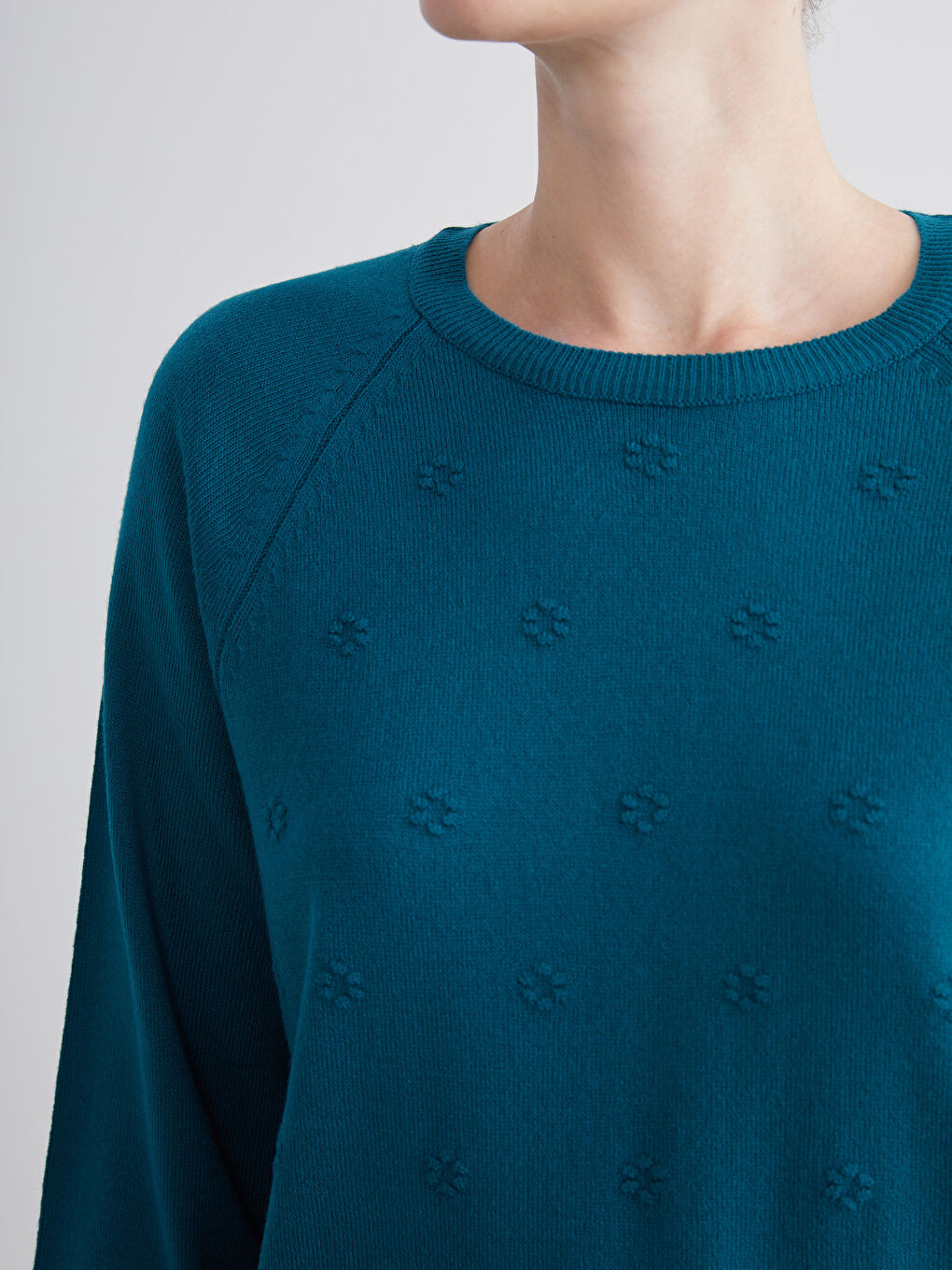 Crew Neck Floral Women's Knitwear Sweater-5
