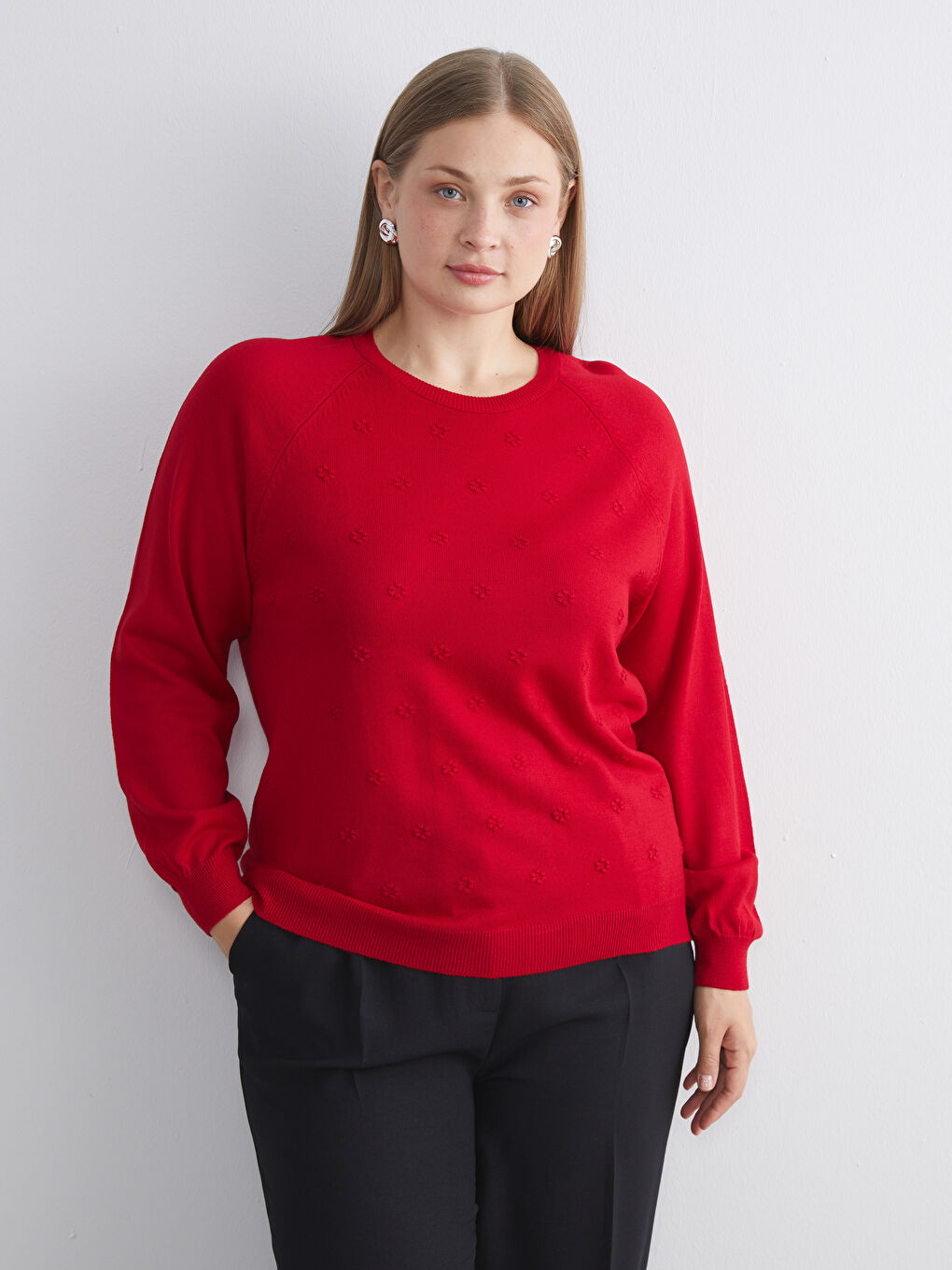 Crew Neck Floral Women's Knitwear Sweater-1