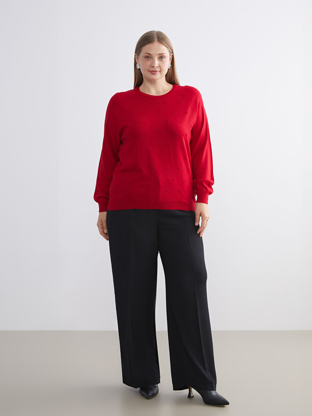 Crew Neck Floral Women's Knitwear Sweater-2