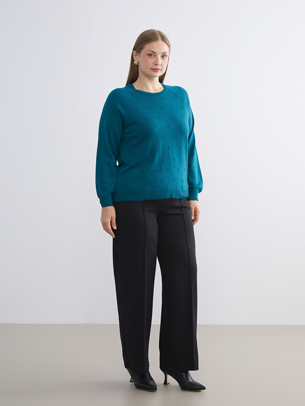 Crew Neck Floral Women's Knitwear Sweater-3