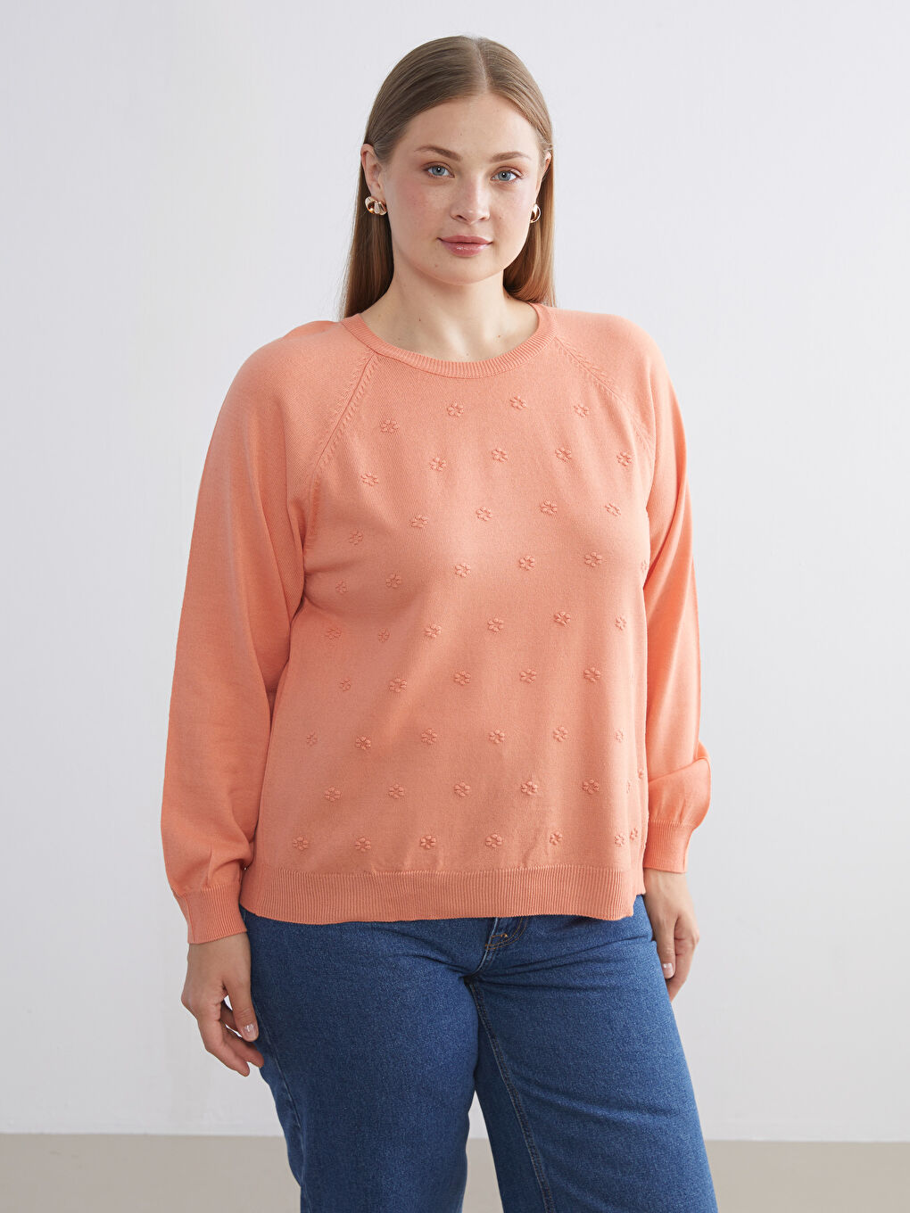 Crew Neck Floral Women's Knitwear Sweater-1