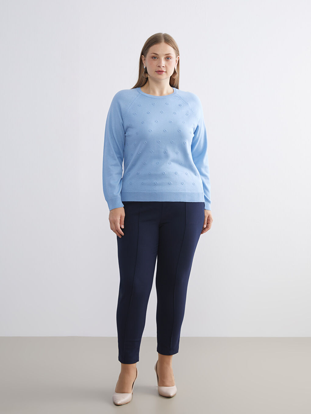Crew Neck Floral Women's Knitwear Sweater-2
