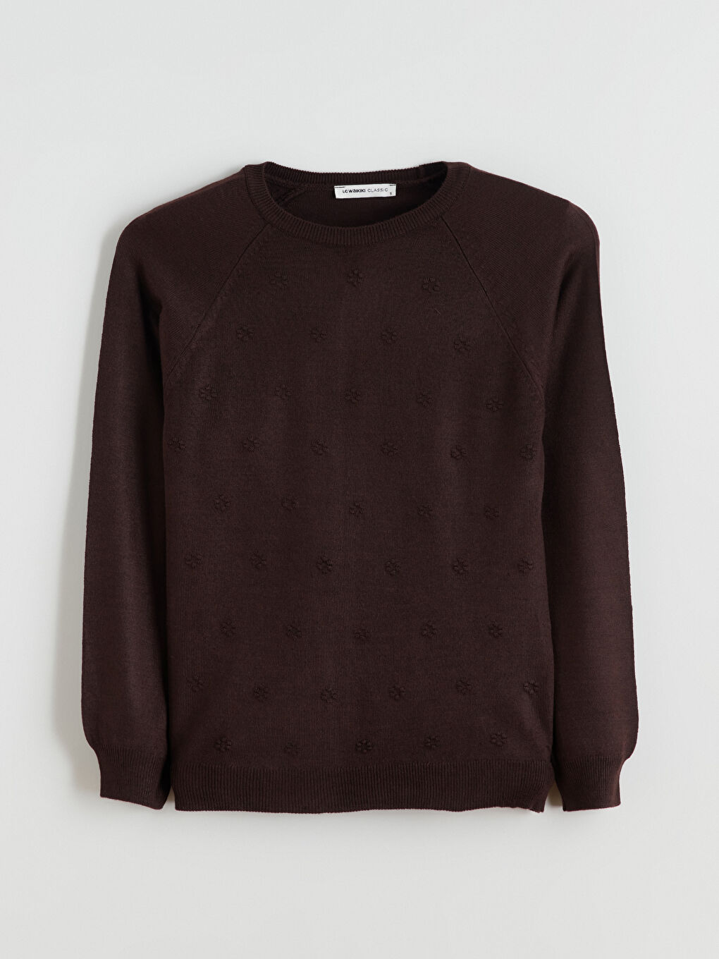 سترة تريكو مُزهر بياقة دائرية للسيدات-4