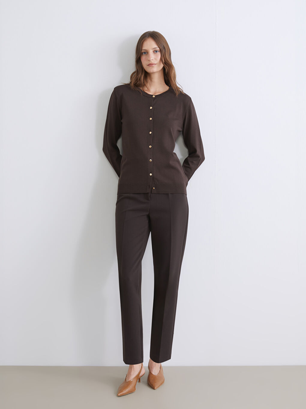 Crew Neck Women's Knitwear Cardigan-2