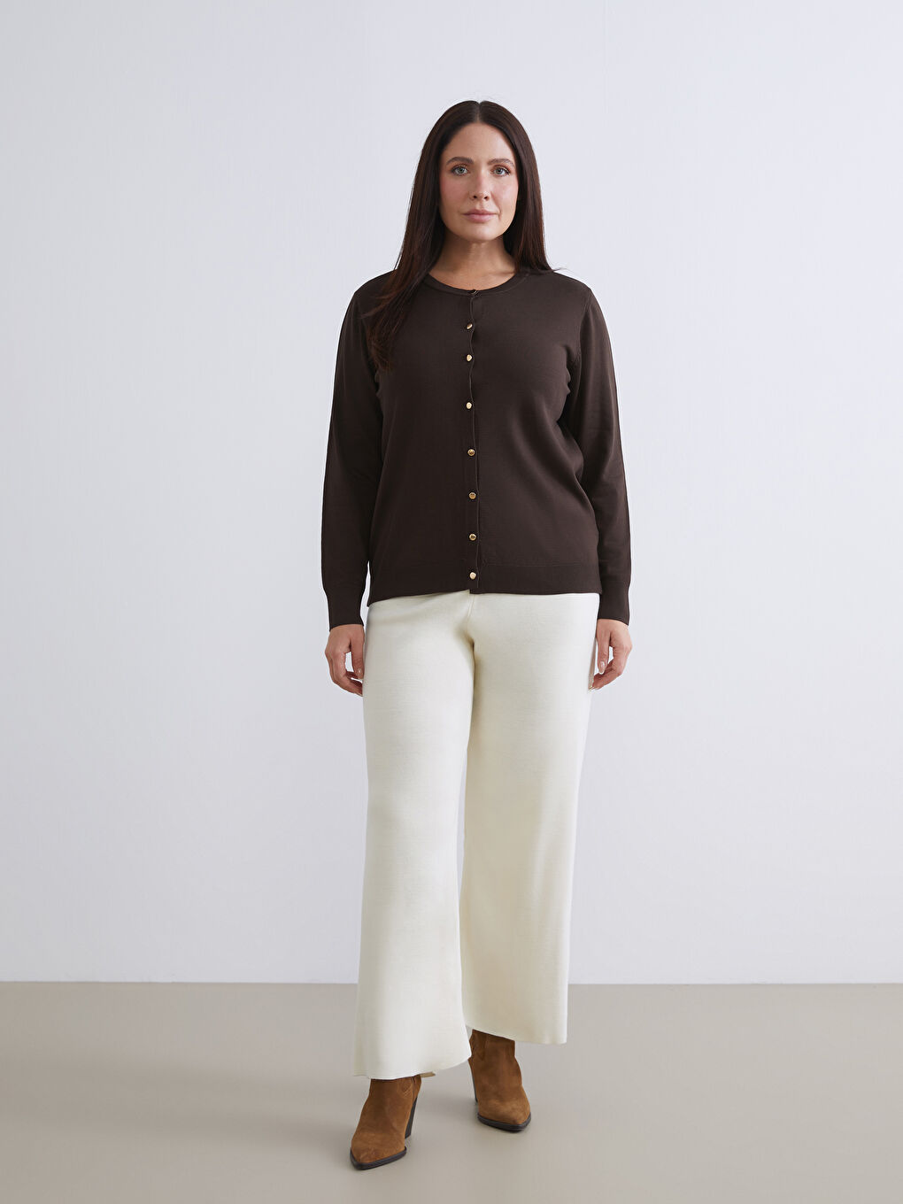 Crew Neck Women's Knitwear Cardigan-5