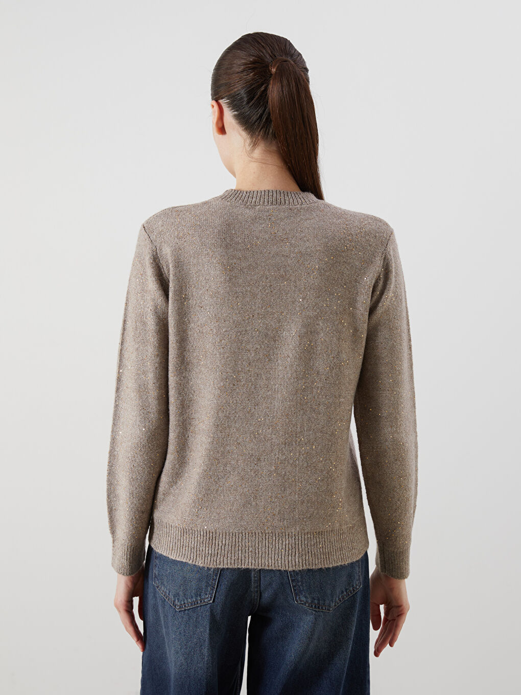 Crew Neck Bright Look Long Sleeve Women's Knitwear Sweater-3