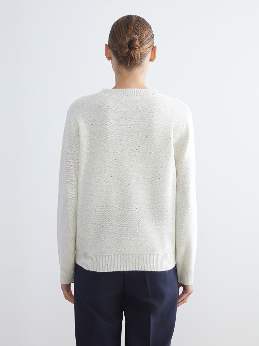 Crew Neck Bright Look Long Sleeve Women's Knitwear Sweater-3