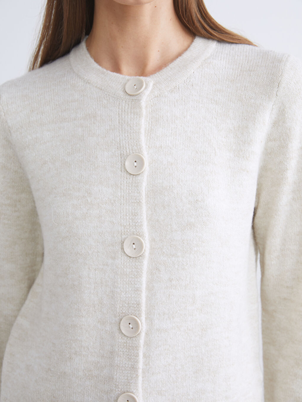 Crew Neck Women's Knitwear Cardigan-1