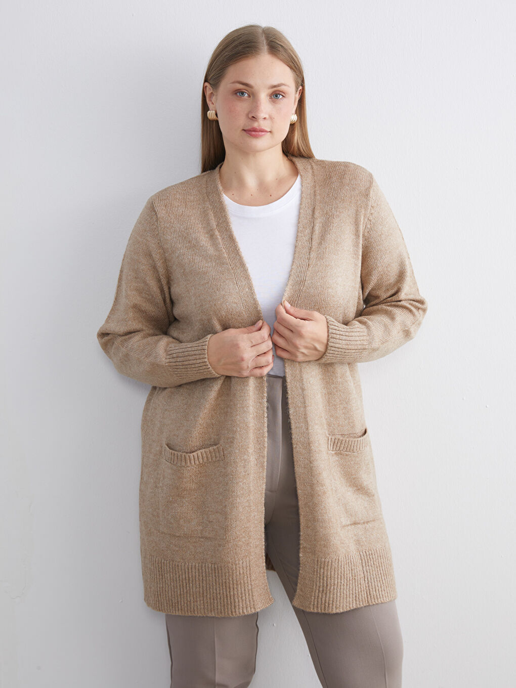 Кардиган из трикотажа с шалевым воротником для женщин-1