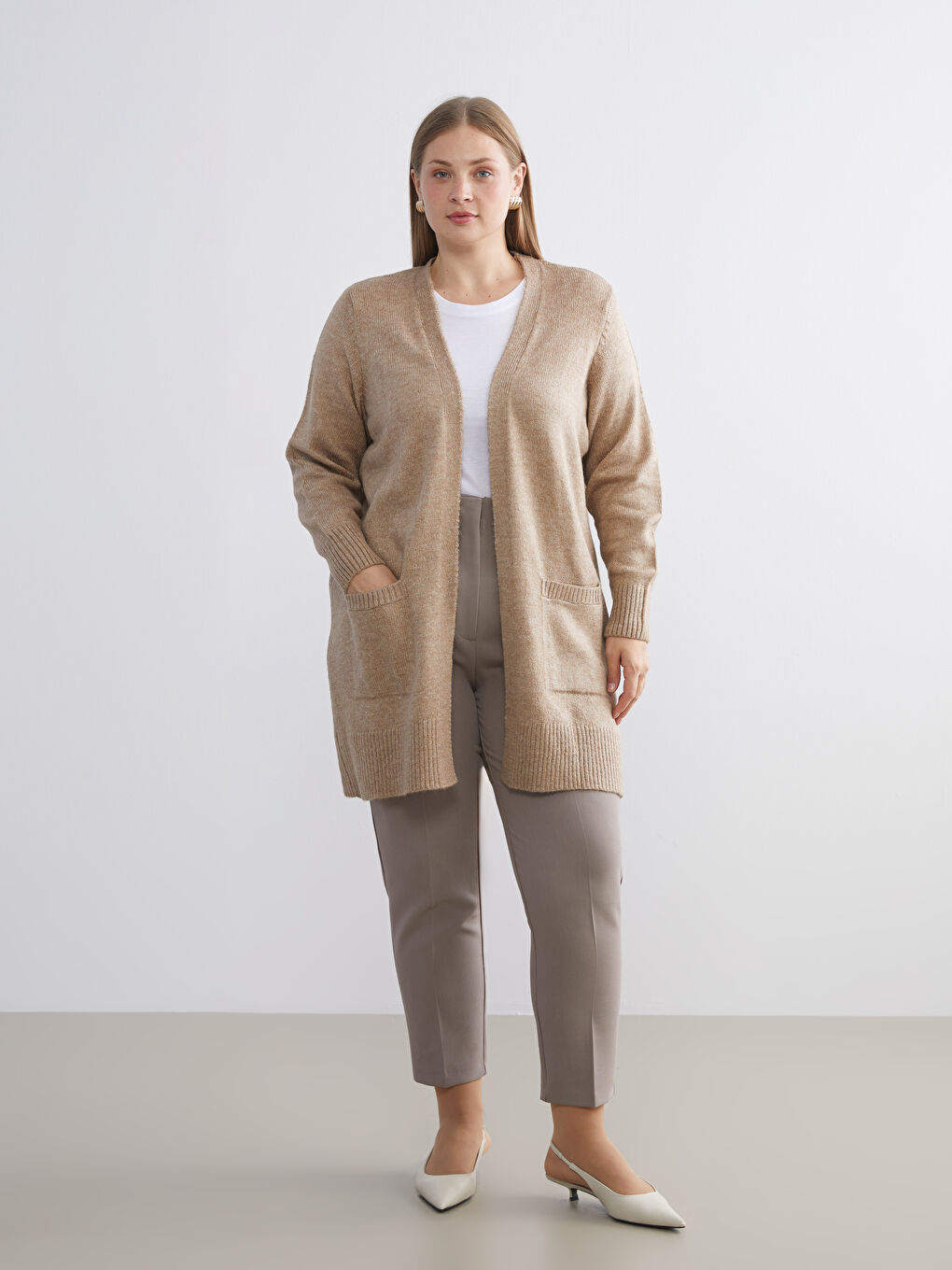 Кардиган из трикотажа с шалевым воротником для женщин-6