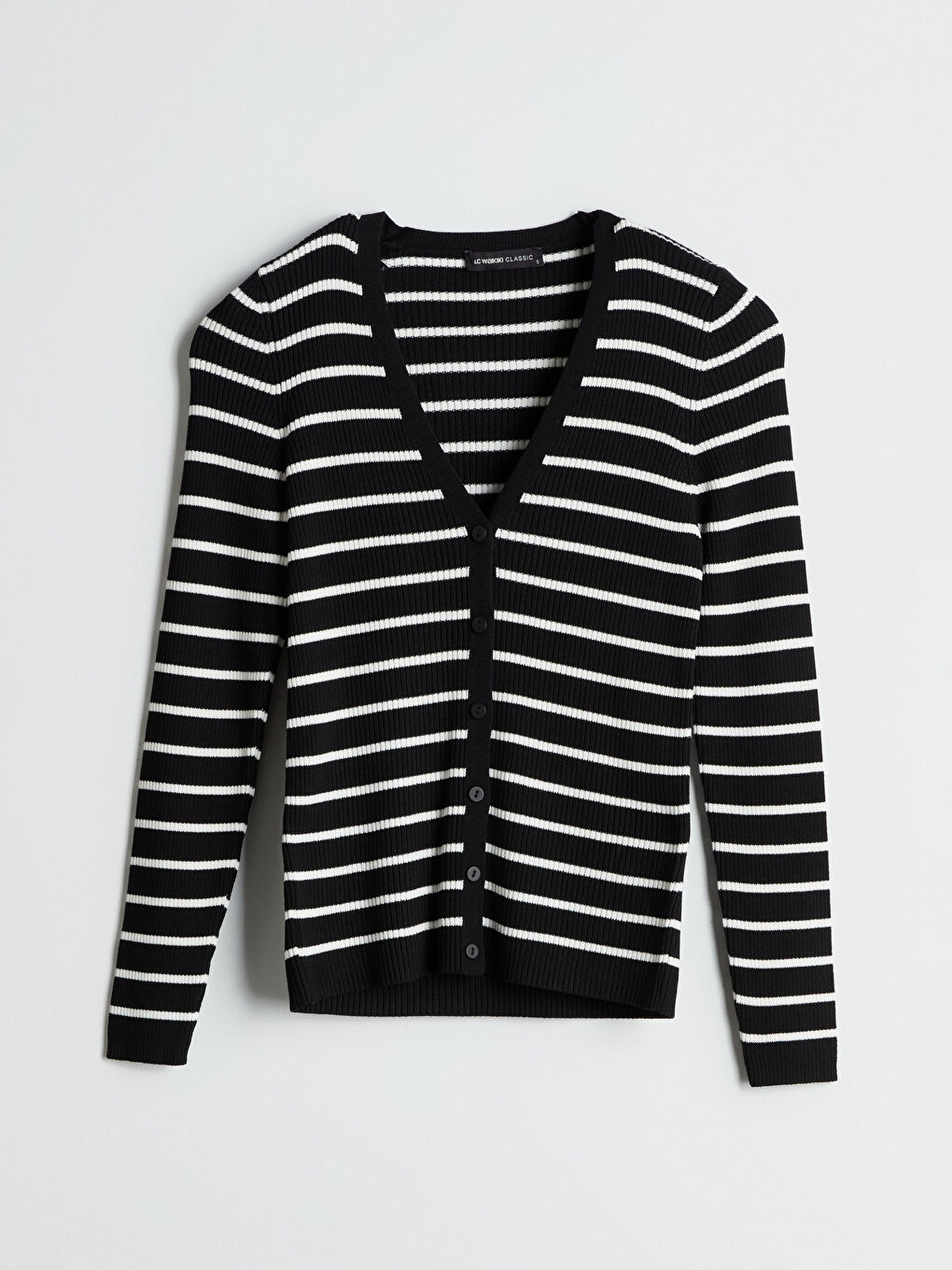V Neck Striped Women's Knitwear Cardigan-6