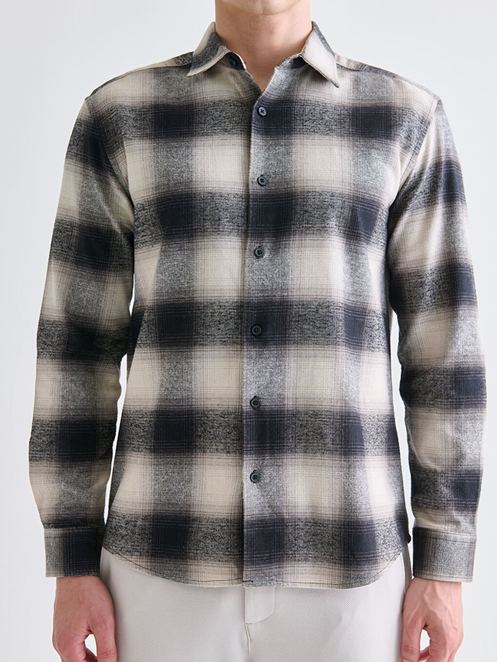 LCW Vision Regular Fit Long Sleeve Plaid Men's Flannel Shirt -W5BD85Z8-LKX
