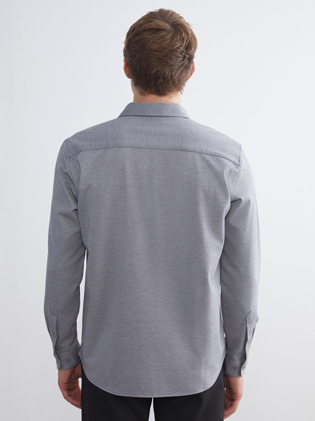 Slim Fit Long Sleeve Men's Shirt-3