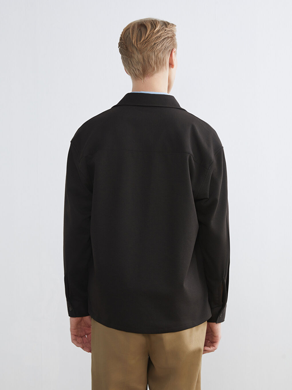 Kahverengi Slim Fit Uzun Kollu Erkek Gömlek-3