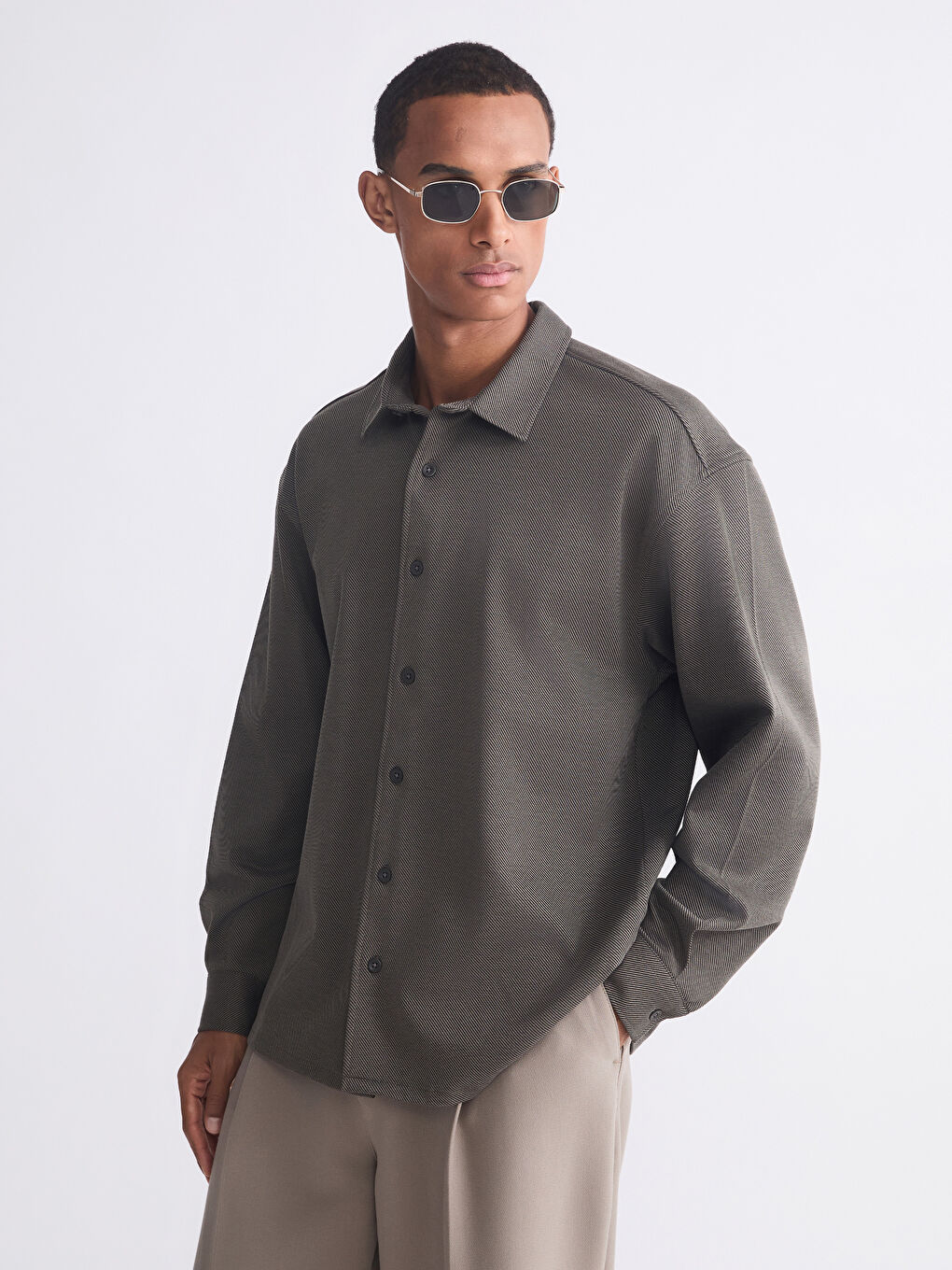 Slim Fit Long Sleeve Men's Shirt