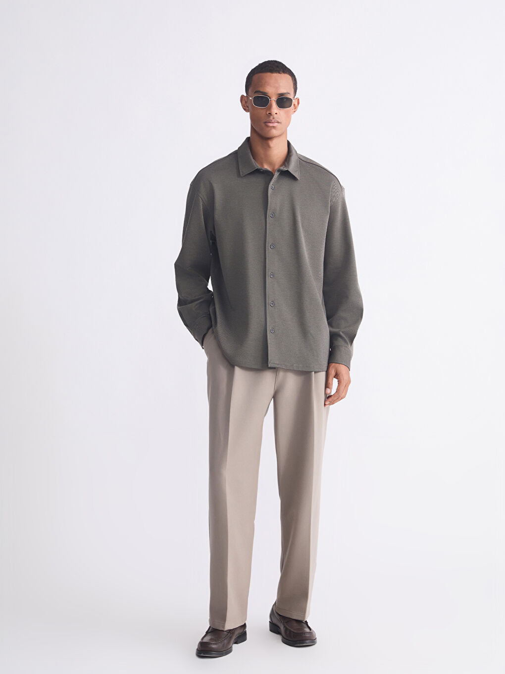 Slim Fit Long Sleeve Men's Shirt-1