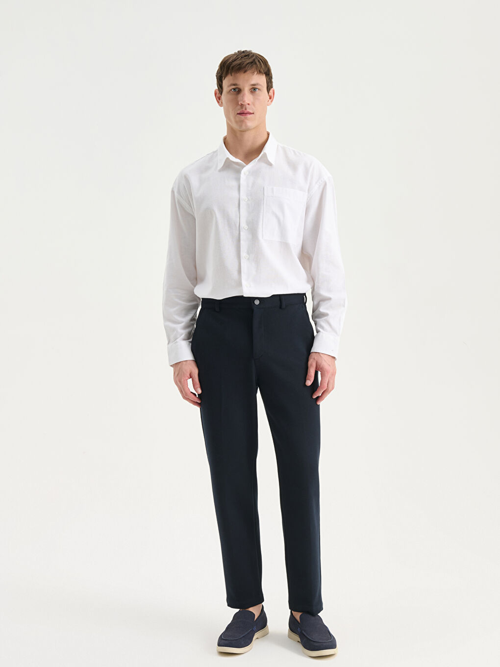 Relaxed Fit Long Sleeve Men's Shirt-1