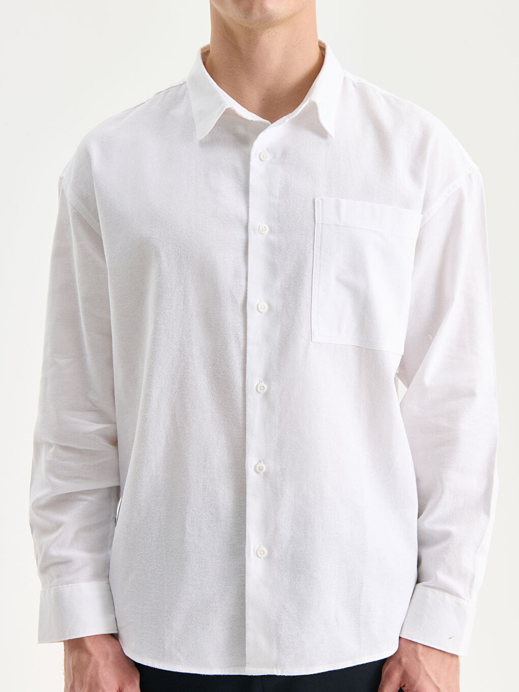 Relaxed Fit Long Sleeve Men's Shirt-2