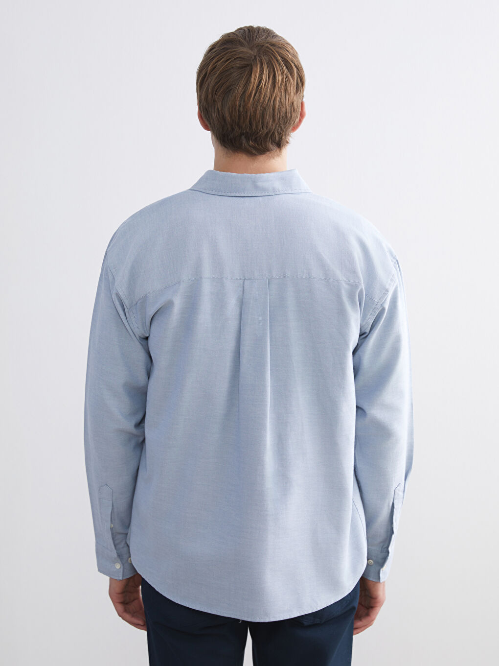 Relaxed Fit Long Sleeve Men's Shirt-7