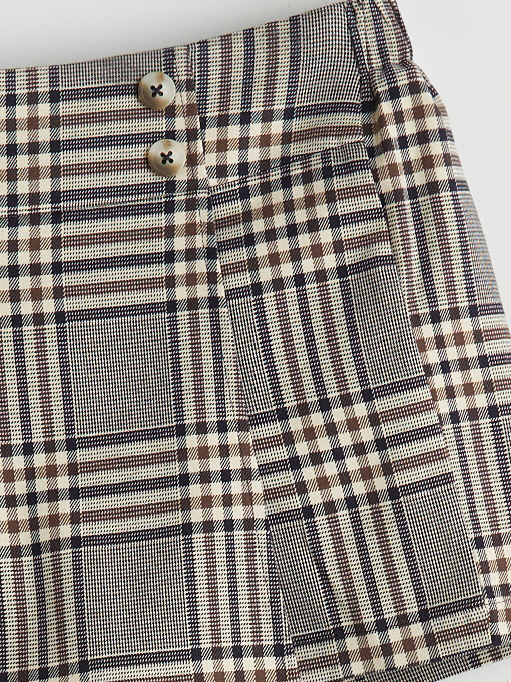 Elastic Waist Plaid Girl Short Skirt-2